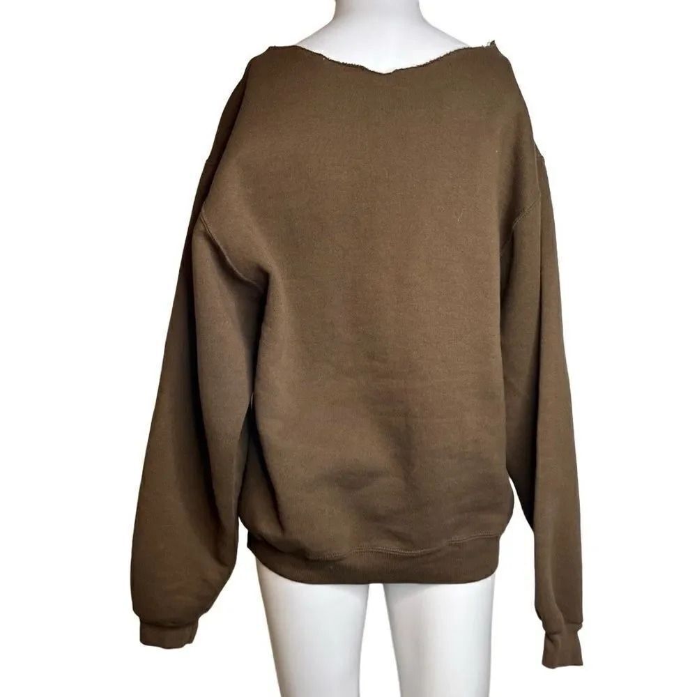Fruit of the Loom Super Cotton Pullover Sweatshirt Brown Size Large - Picture 2 of 4